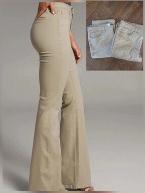 Lot Of 2 BKE Parker Flare Stretch Pant Tall Khaki High-Rise Trouser Jeans 36x34